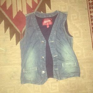 Denim sleeveless vest